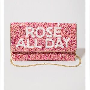 Rosé All Day Beaded Clutch/Crossbody Handbag